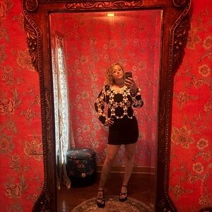 Black and White Floral Crochet Top